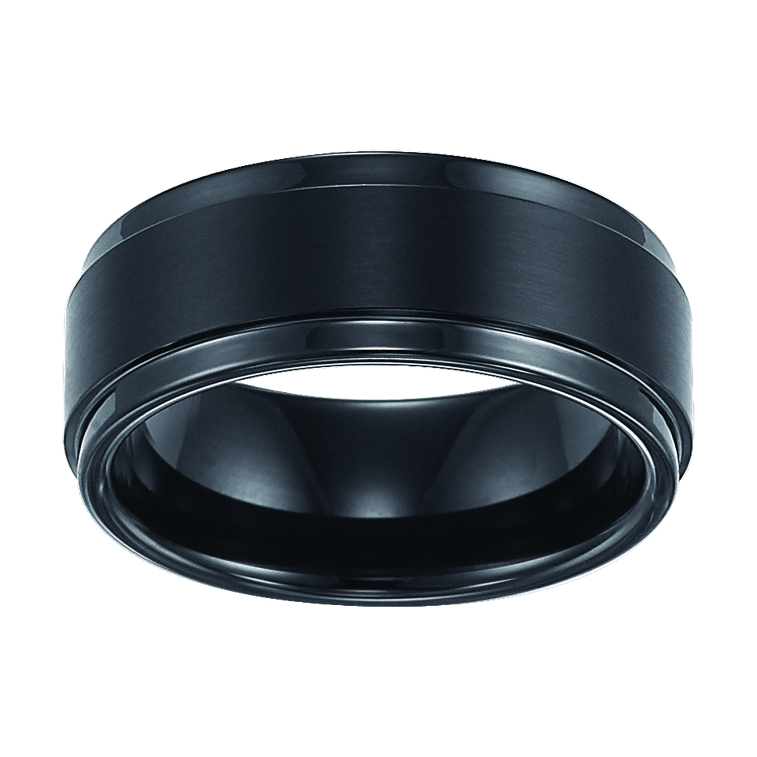 Classic Wedding Band with Step Edge and Brush Finish